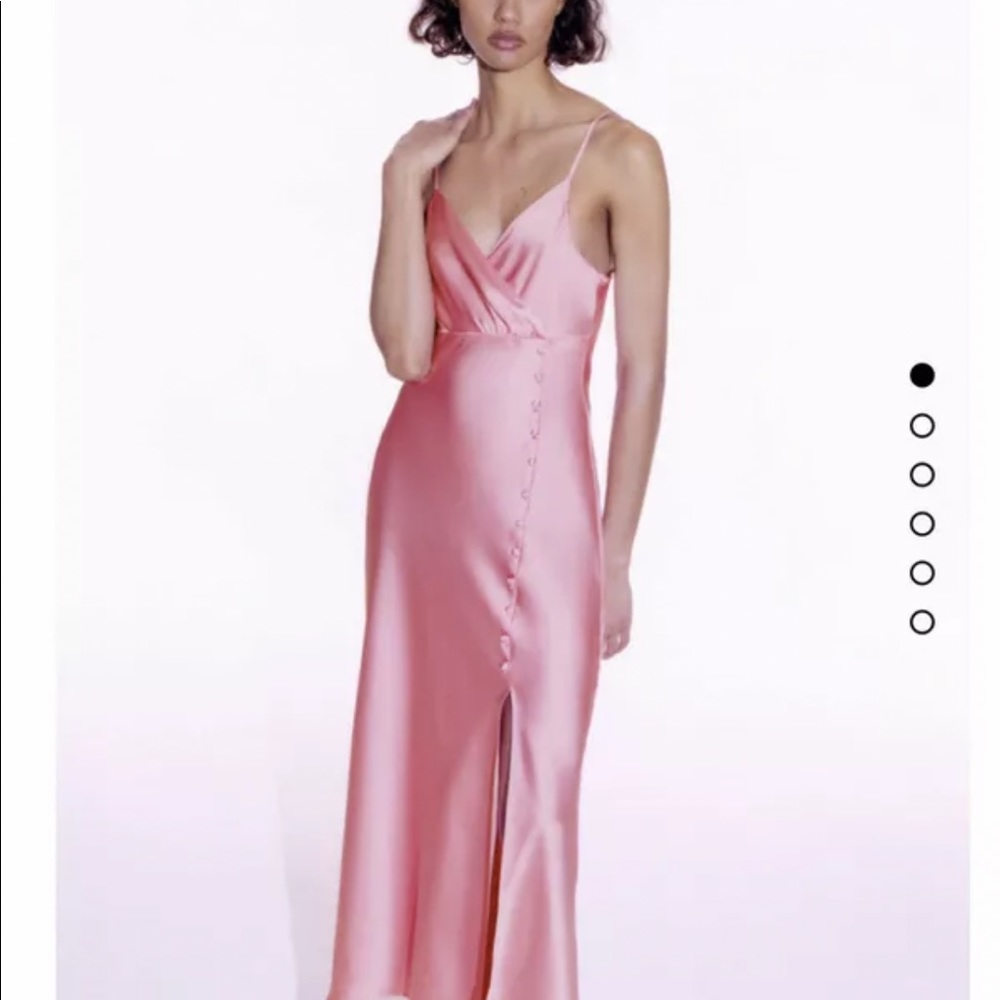 ZARA pink slip dress small Nwot